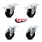 Service Caster 4 Inch Hard Rubber Wheel Swivel Top Plate Caster Total Lock Brakes SCC, 2PK SCC-TTL20S414-HRS-2-S-2 - alternate 1